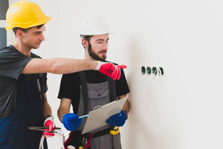 Electrician in Osborne Park inspecting electrical wiring installation